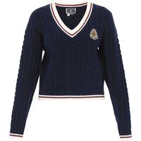 Dreimaster Pullover Frauen Marineblau Offwhite Weinrot