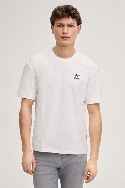 Joop! Jeans Mauii Offwhite T-Shirt mit Grafikprint auf dem Rücken