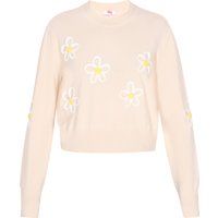 Strickpullover mit floraler Stickerei