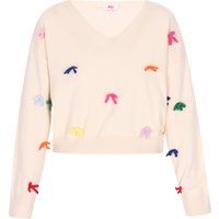Strickpullover mit floraler Stickerei