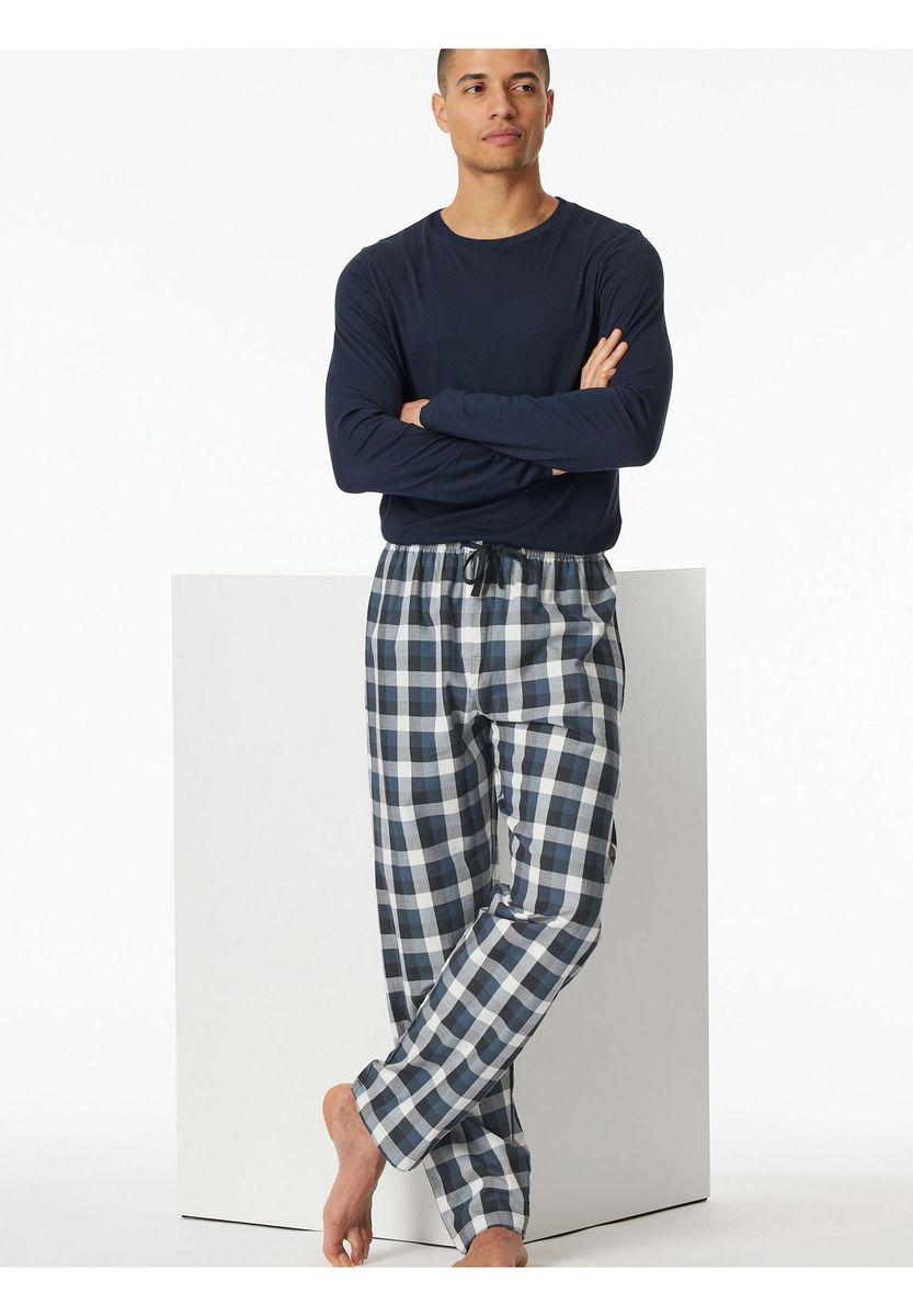 Herren Schlafanzughose aus Webstoff mit Karomuster