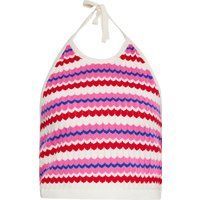 Gestreiftes Strick Neckholder Crop Top