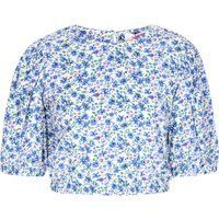 Mymo Bluse Frauen blau mehrfarbig