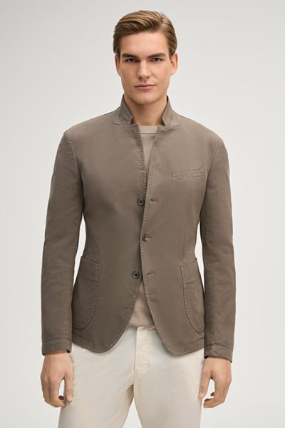 Joop! Jeans Hankez Khaki Stehkragen Blazer Baumwollmischung Stretch
