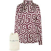 Hemdbluse mit geometrischem Print und Tasche