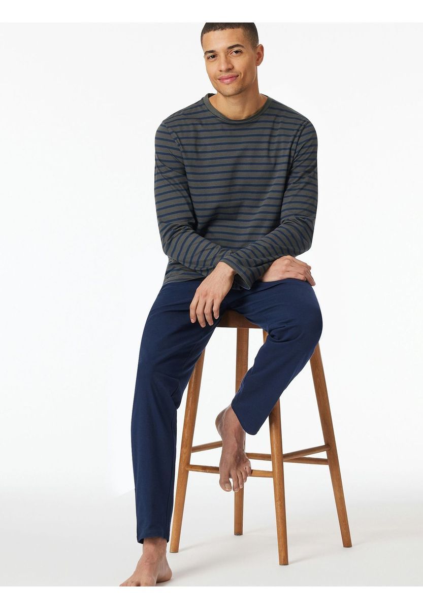 Herren Schlafanzug Baumwolle Streifen-Design