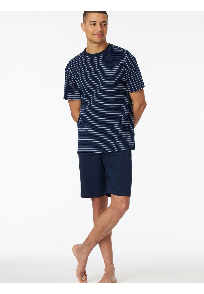 Herren Baumwoll Schlafanzug Set mit Streifen