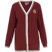 Dreimaster Strickjacke Frauen weinrot marineblau cremeweiß