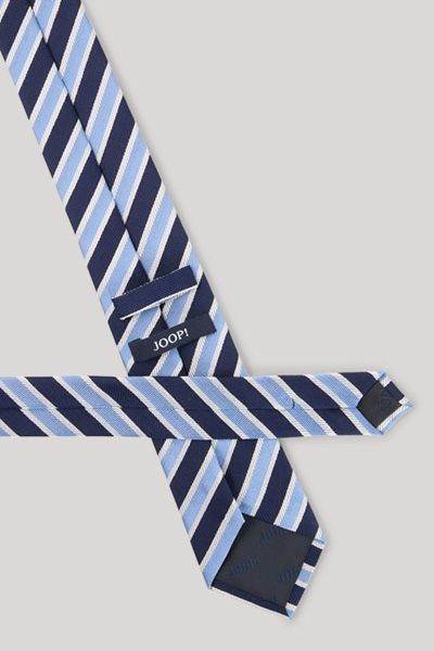 JOOP! Marineblaue und hellblaue gestreifte Seidenkrawatte klassisches Design