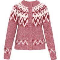 Dreimaster Strickjacke Frauen Burgunder mehrfarbig