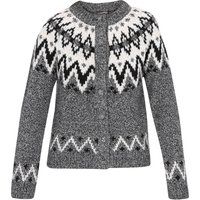 Dreimaster Strickjacke Frauen schwarz mehrfarbig