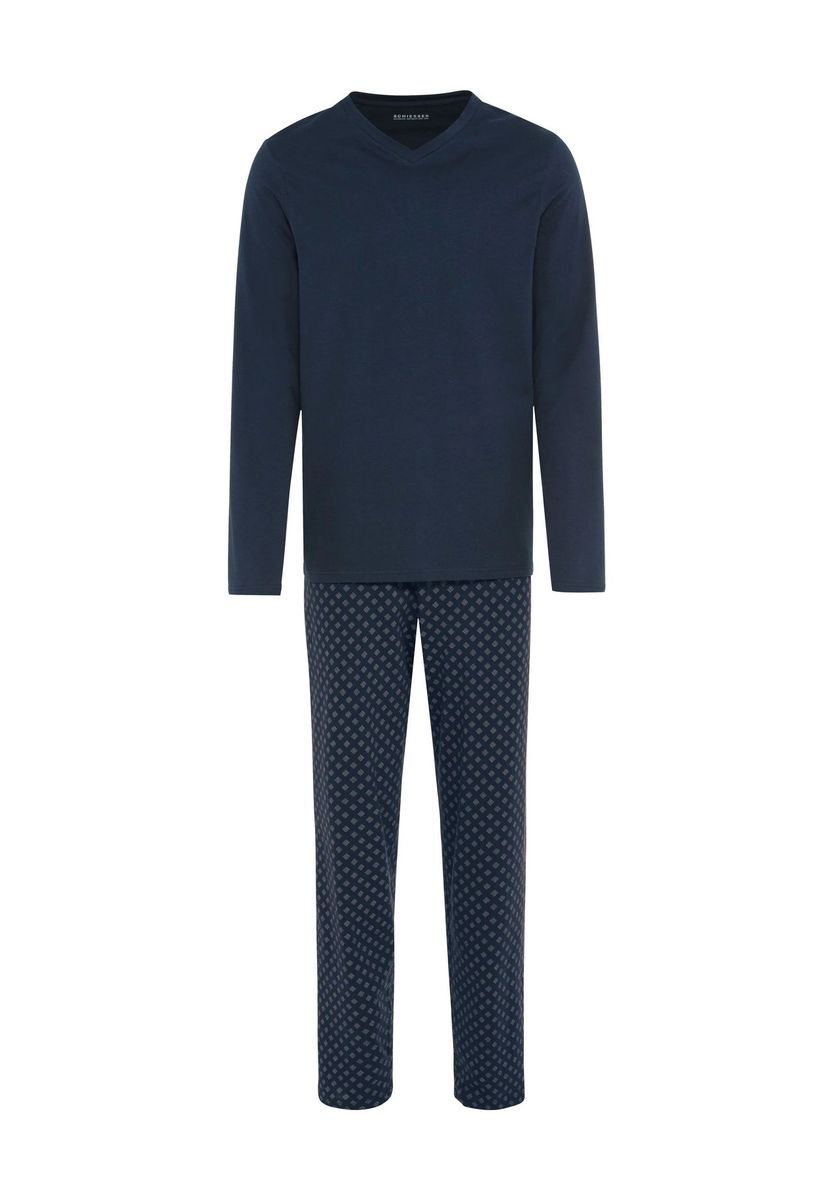 Herren Baumwoll-Schlafanzug mit langen Ärmeln