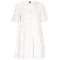 Weißes besticktes, gestuftes Minikleid