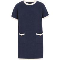Dreimaster Kleid Frauen marineblau cremeweiß