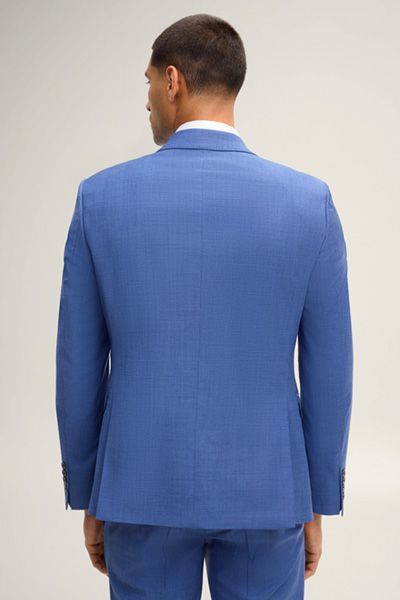 Joop! Herby Baukasten-Sakko Mittelblau gemustert Slim Fit Stretch Wolle
