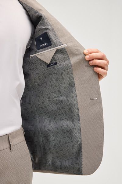 Baukasten-Sakko Hodge in Beige kariert