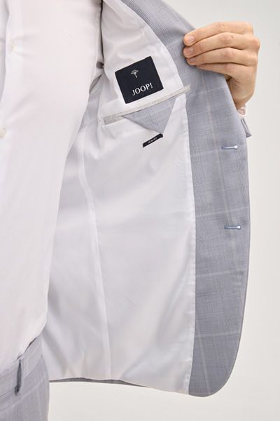 Joop! Hodge Hellblau Karierter Wollsakko Modern Fit