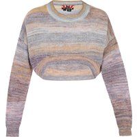 Kurz geschnittener Pullover mit Ombre-Strickmuster