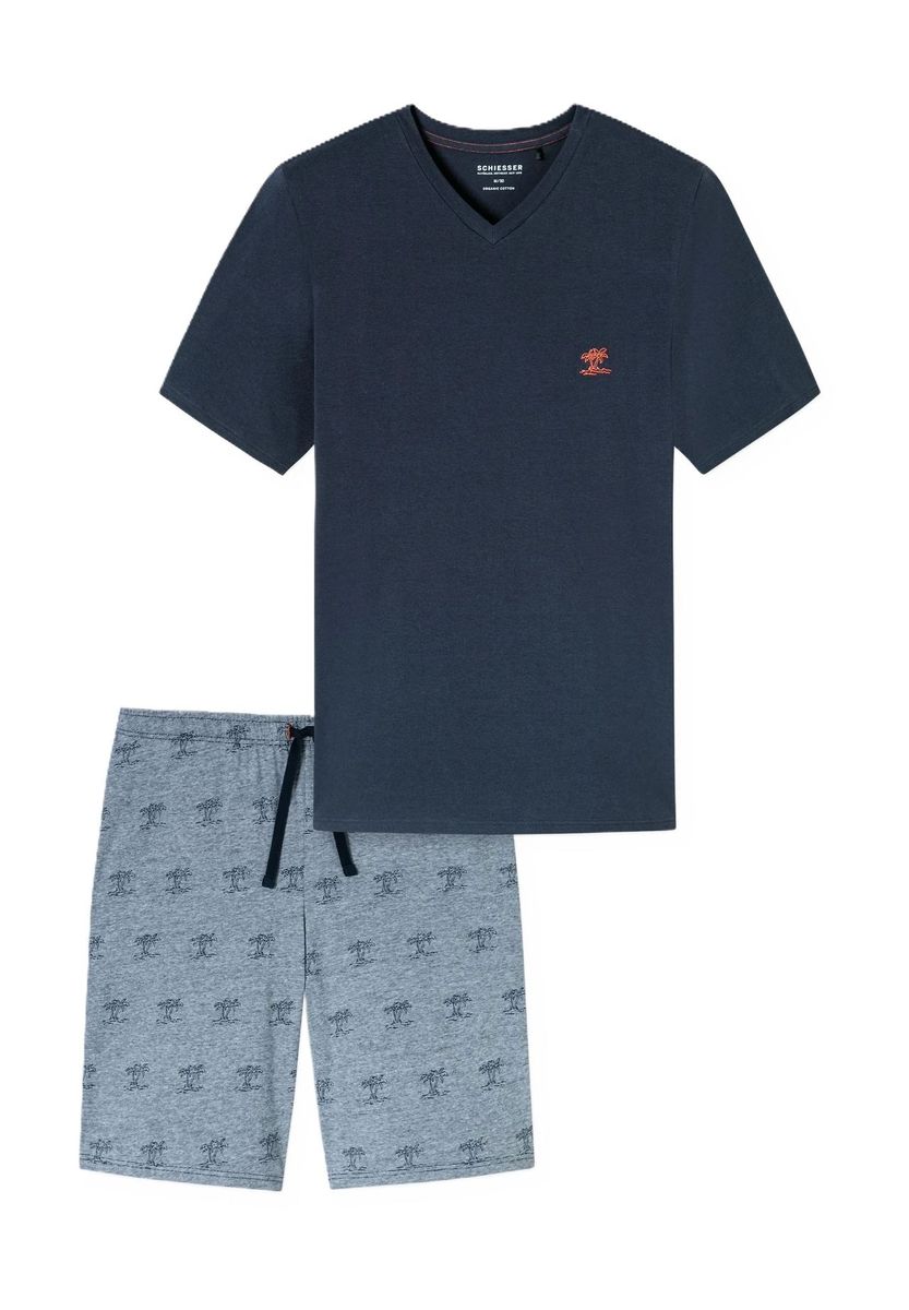 Herren Schlafanzug Set mit Palmenmuster