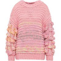 Mymo Strickpullover Damen Rosa Mehrfarbig