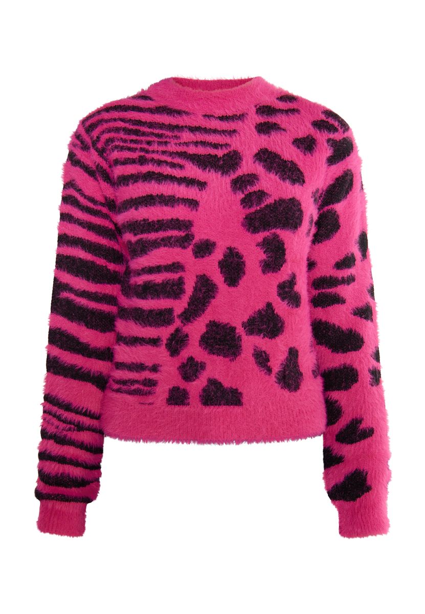 Mymo Strickpullover Damen Rosa