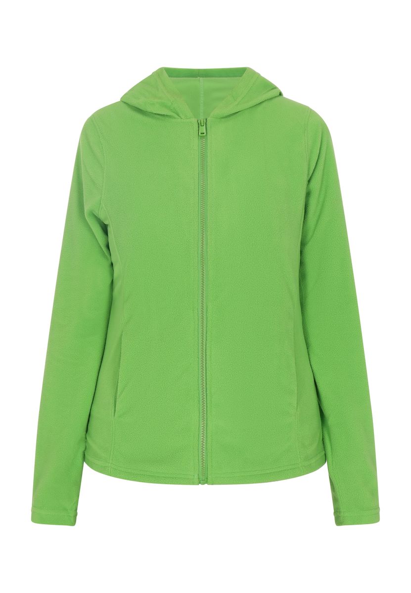 Damen Fleecejacke mit Kapuze und Reißverschluss