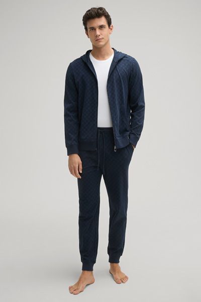 Cornflower Navy Baumwoll Jogginghose Allover Muster Kordelzug Bund Loungehose