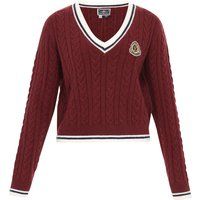 Dreimaster Pullover Frauen weinrot marineblau cremeweiß