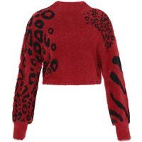 Mymo Pullover Frauen burgunderrot schwarz