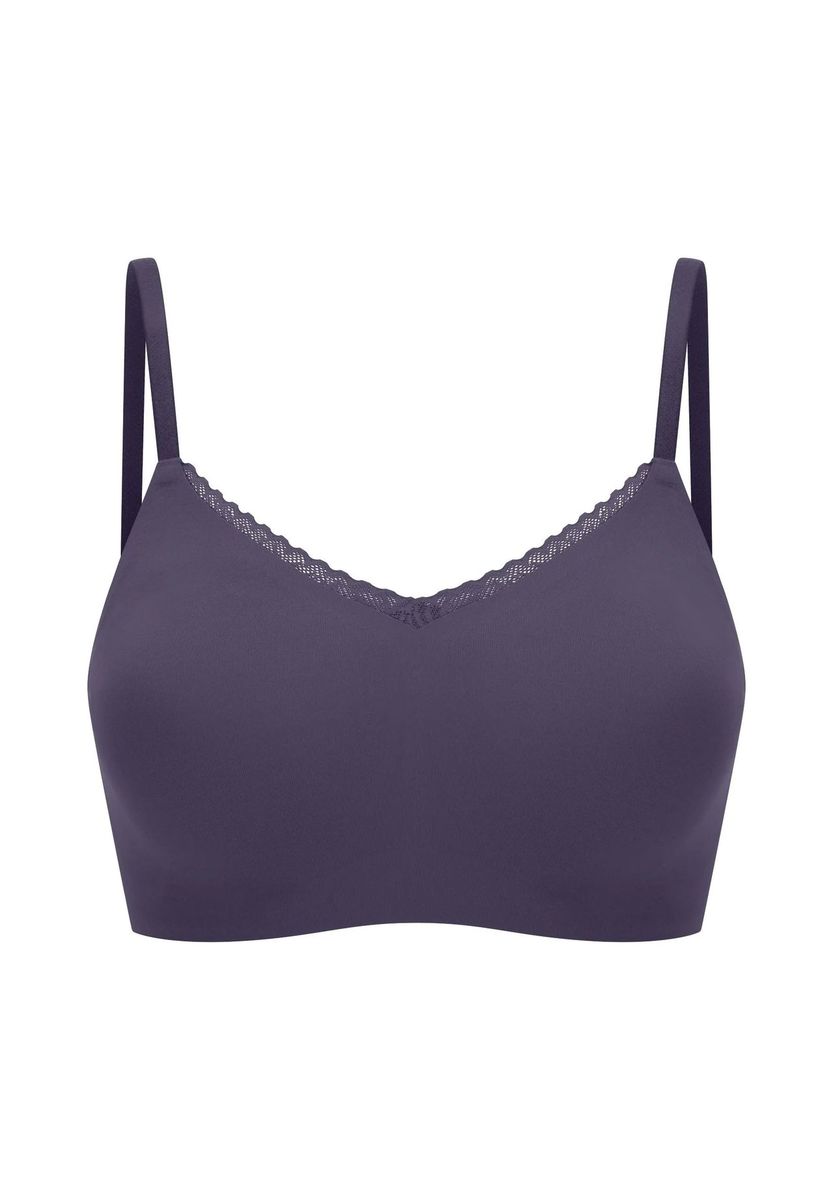 Nahtloses Komfort-Bralette mit Spitzenbesatz