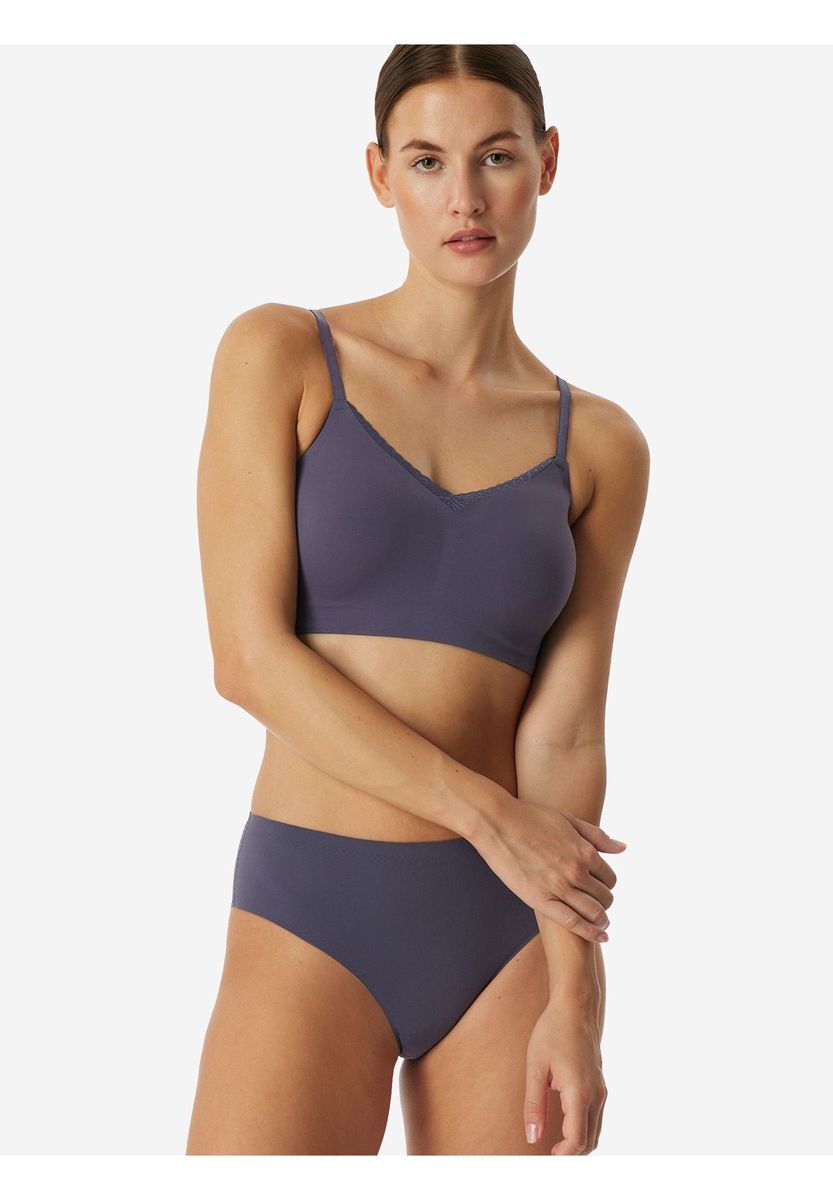 Nahtloses Komfort-Bralette mit Spitzenbesatz