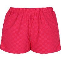 Pinke, strukturierte Strick-Shorts in großen Größen