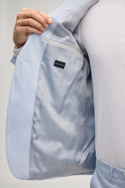 Herby-Blayr Hellblauer Baumwoll-Stretch Anzug Modern Fit