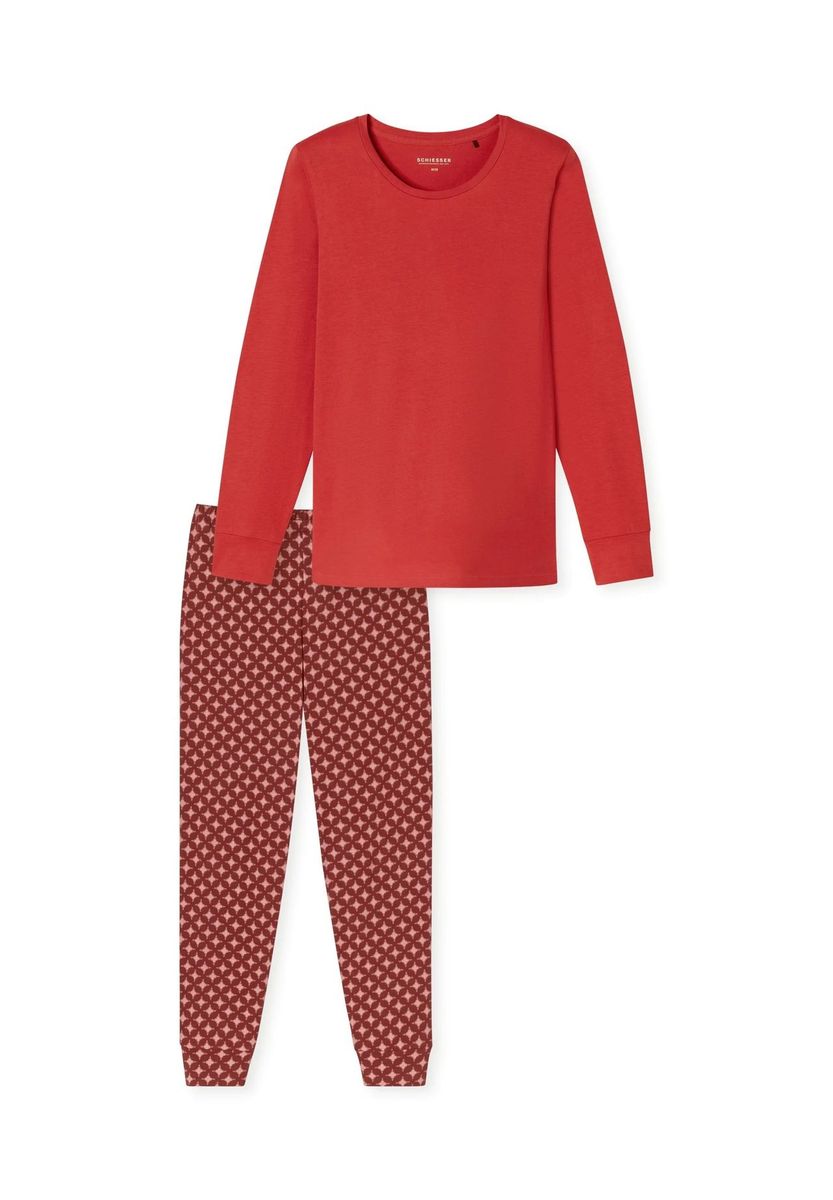 Bequemes bedrucktes Langarm-Pyjama-Set