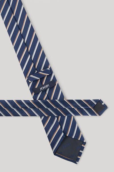 JOOP! Marineblaue gestreifte Seidenkrawatte Klassisches Business-Accessoire