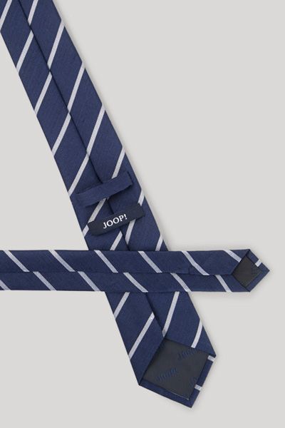 JOOP! Marineblaue gestreifte Seidenkrawatte Klassisches Business-Accessoire