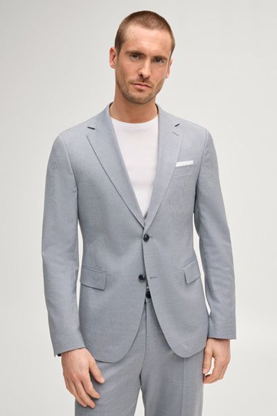 Baukasten-Sakko Hodge in Hellblau kariert