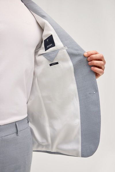 Baukasten-Sakko Hodge in Hellblau kariert