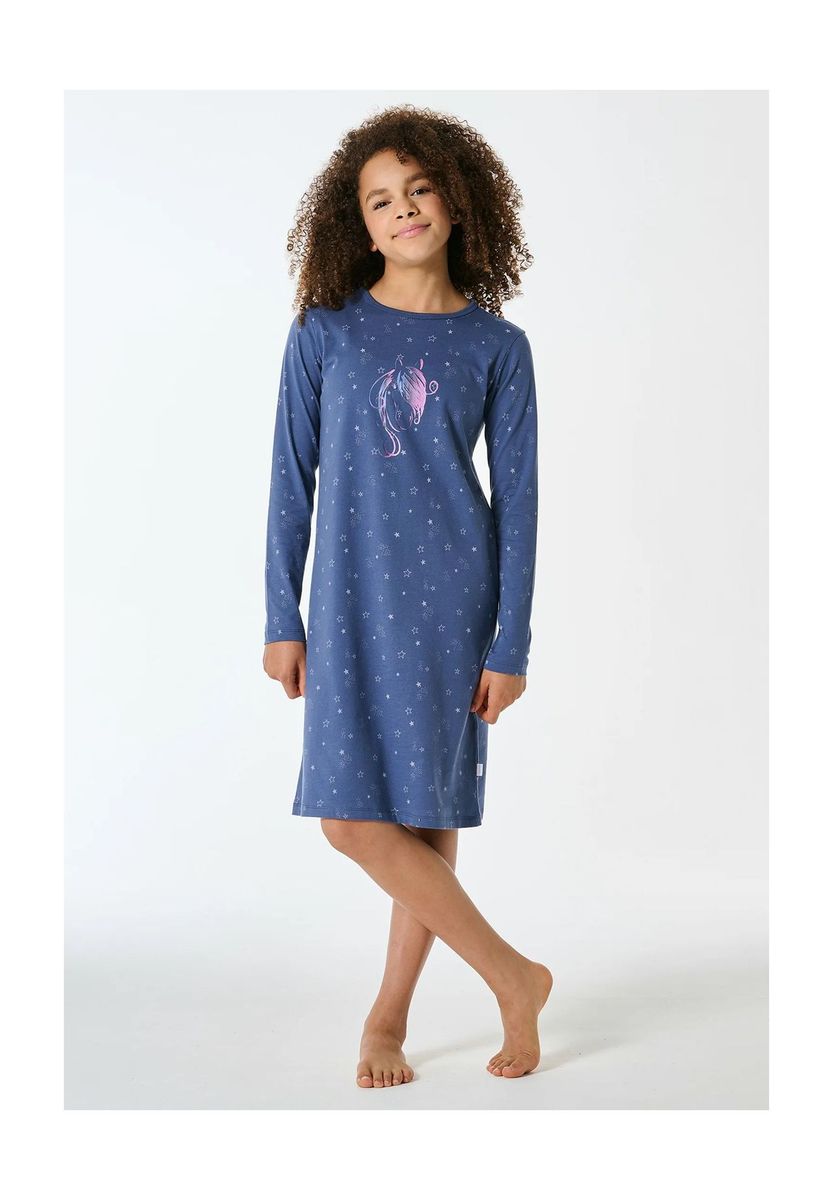 Mädchen Nachthemd mit Pferde-Print