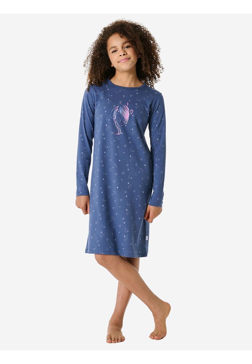 Mädchen Nachthemd mit Pferde-Print