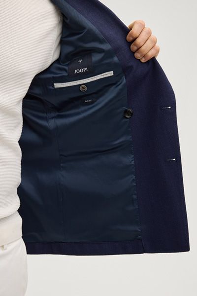 JOOP! Heazy Marineblaues Doppelreihiges Sakko Woll-Leinen-Mischung Tailored Fit