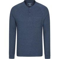 Mountain Warehouse - "Selby" T-Shirt für Herren, Henley-Kragen, Waffelstoff, Langärmlig (Marine)