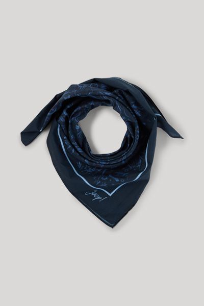 JOOP! Marineblau gemustertes Foulard-Tuch mit Logo-Signatur