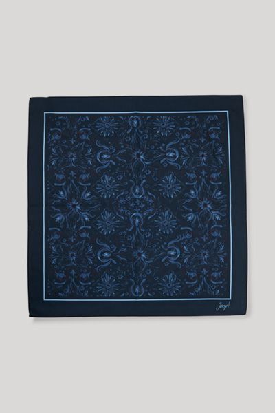 JOOP! Marineblau gemustertes Foulard-Tuch mit Logo-Signatur