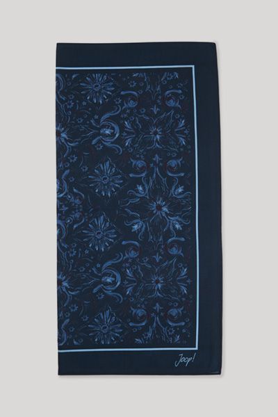 JOOP! Marineblau gemustertes Foulard-Tuch mit Logo-Signatur