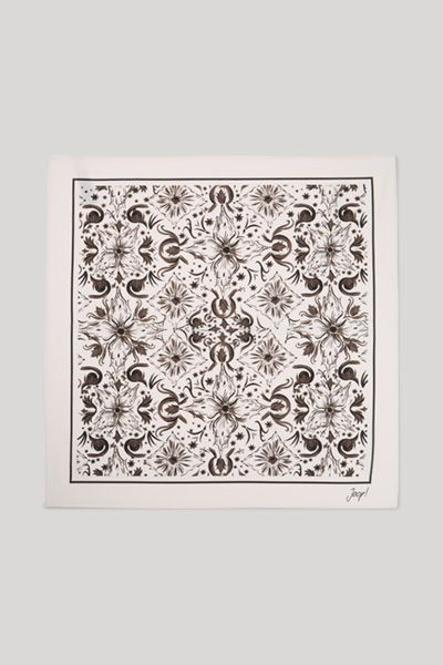 Joop! Beige gemustertes Foulard Tuch Baumwollmischung Blumendruck