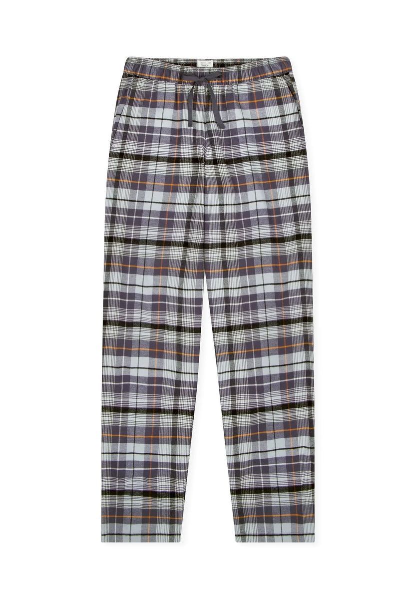 Karierte Baumwoll-Loungewear-Hose mit Kordelzug