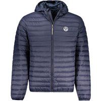 Navy Leichte Wattierte Kapuzenjacke
