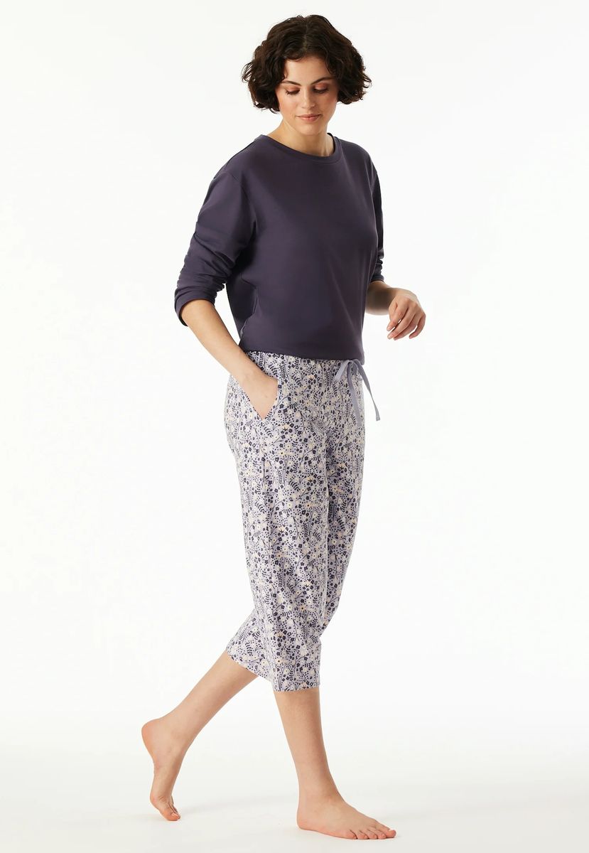 Blumendruck 3/4 lange Pyjamahose