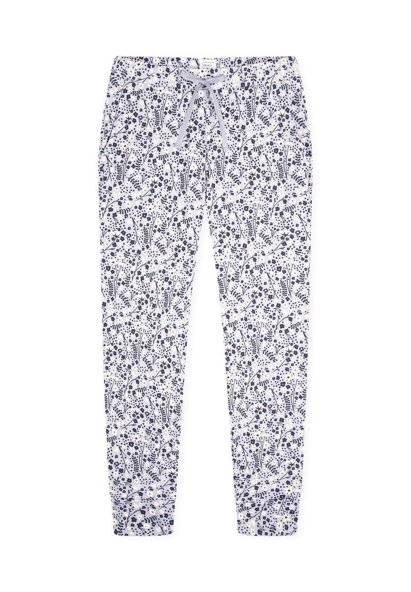 Loungewear-Hose mit Blumenmuster und Tunnelzug